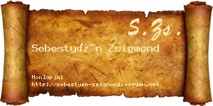 Sebestyén Zsigmond névjegykártya